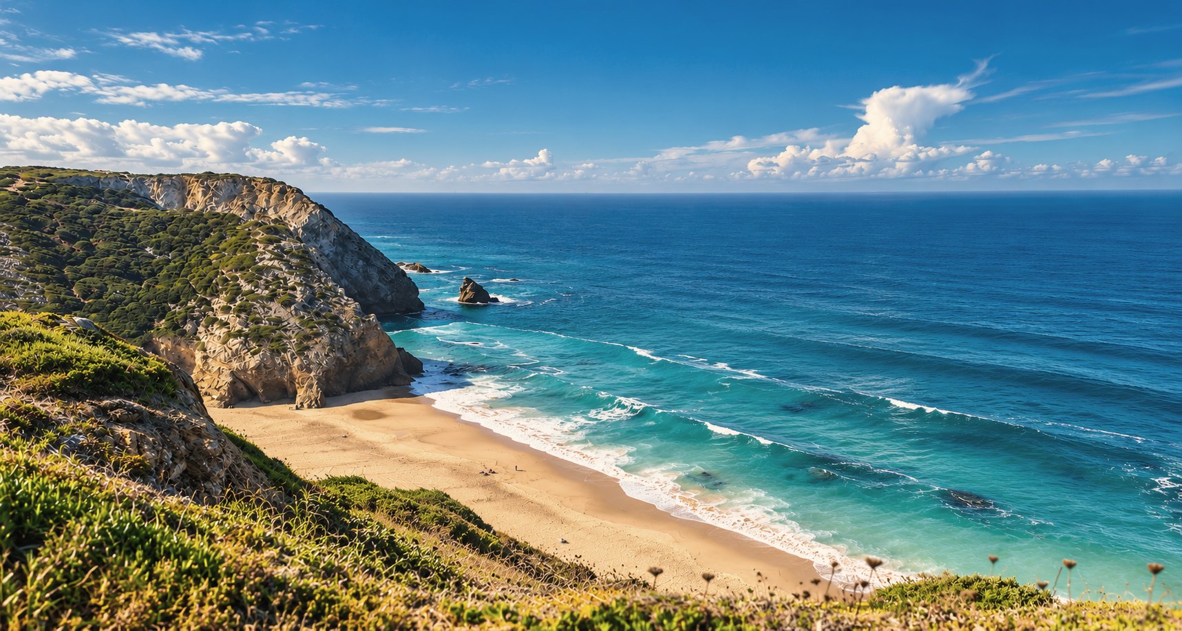 Praia da Adraga with cliffs and the Atlantic